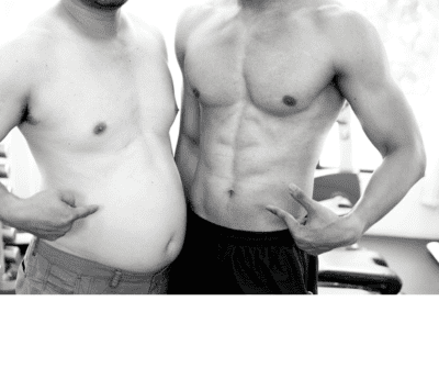 attractive body shape of a male vs fat body